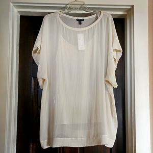 Eileen Fisher silk georgette tunic with soft cami.